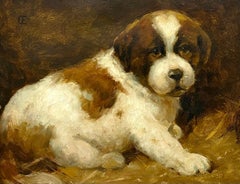 Antique Sint-Bernard puppy - Otto Eerelman - Dutch - dog - Romantic - Swiss - European