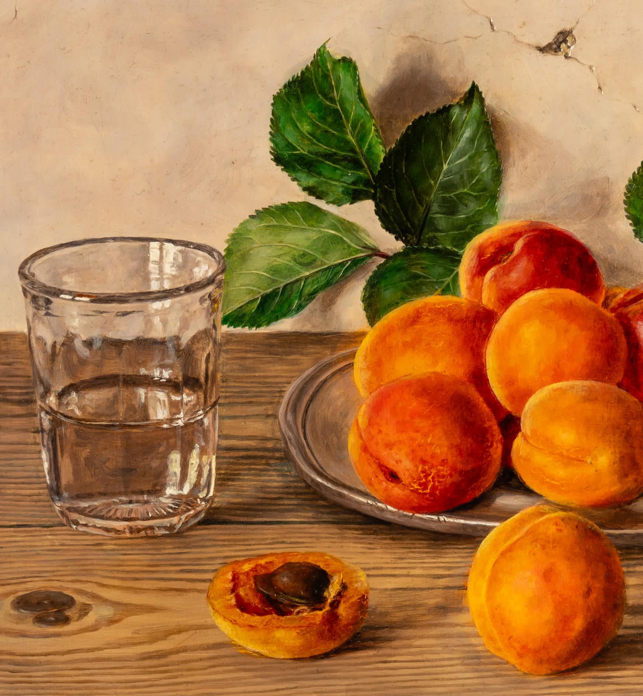 Natura morta con pesche - Painting Naturalismo di Otto Eichinger