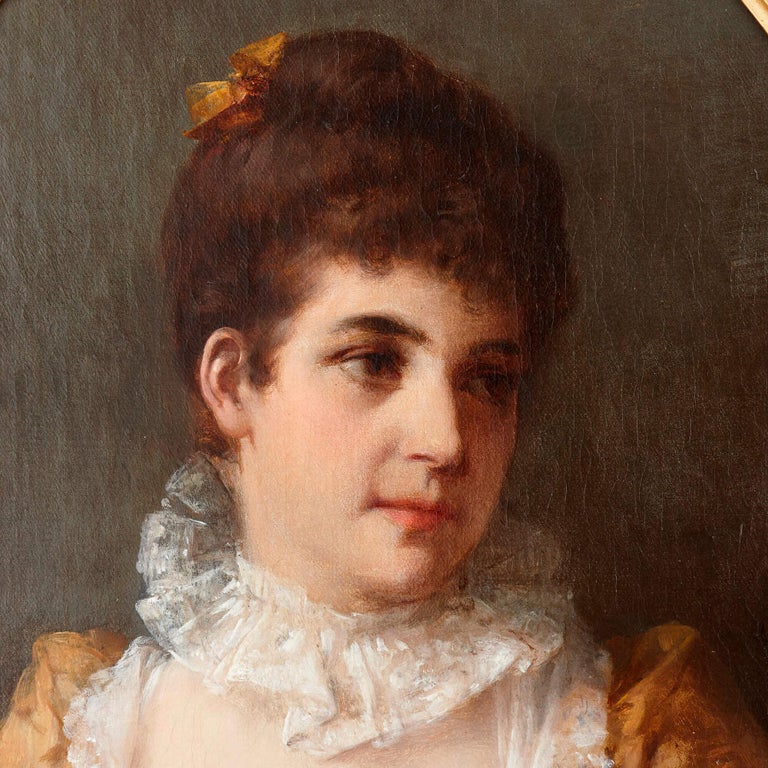 Otto Erdmann - German oil on canvas portrait of a lady by Erdmann at