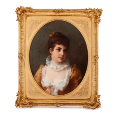 German oil on canvas portrait of a lady by Erdmann