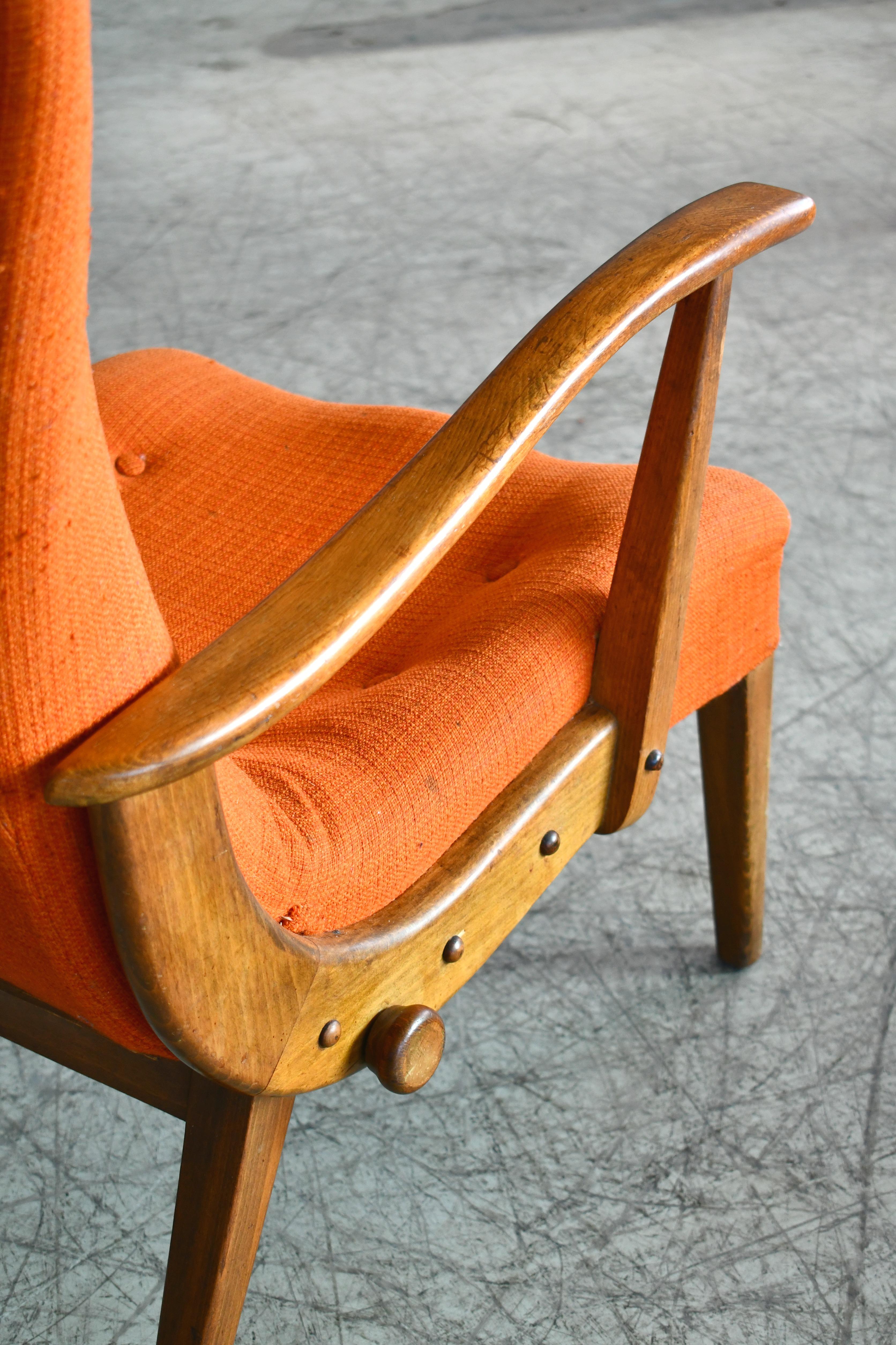 Mid-20th Century Otto Færge Attributed Reclining lounge in Teak, Denmark, 1950s