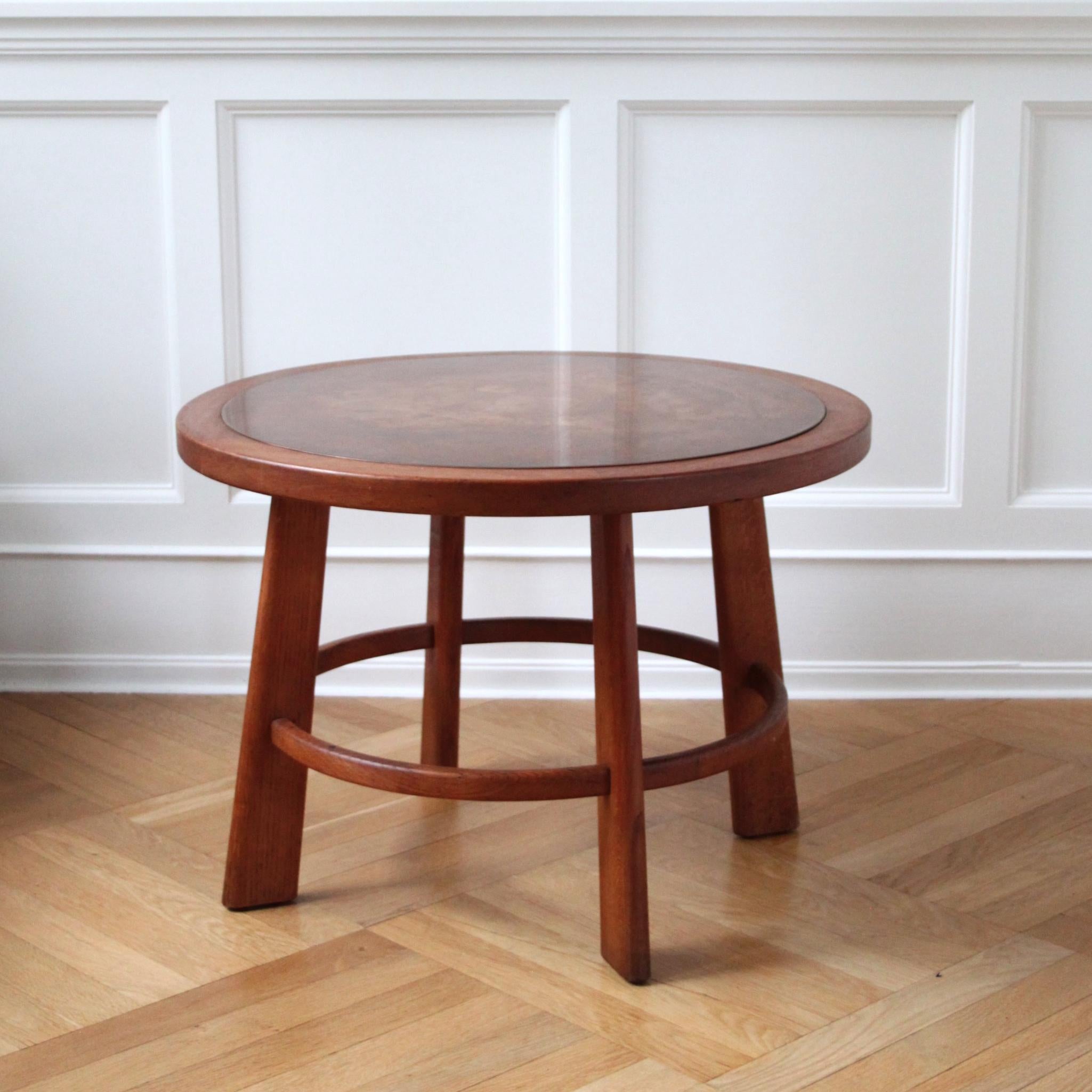 Otto Færge Coffee Table in Oak and Copper, Denmark 1940s 1