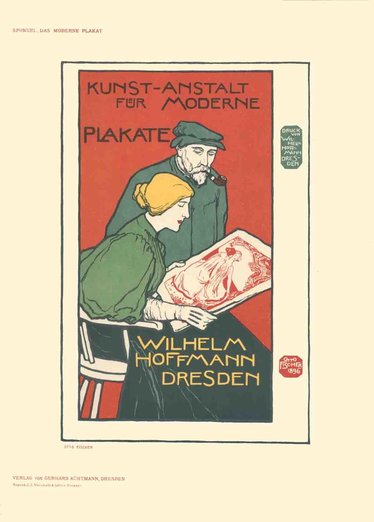 1897 d'après Otto Fischer « Kunst-Anstalt fur Moderne Plakate » 