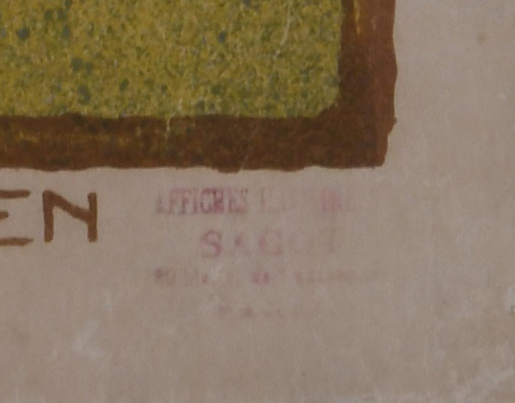 Cartel de la Exposición de Comercio y Arte de Sajonia, Dresde 1896 en venta 3