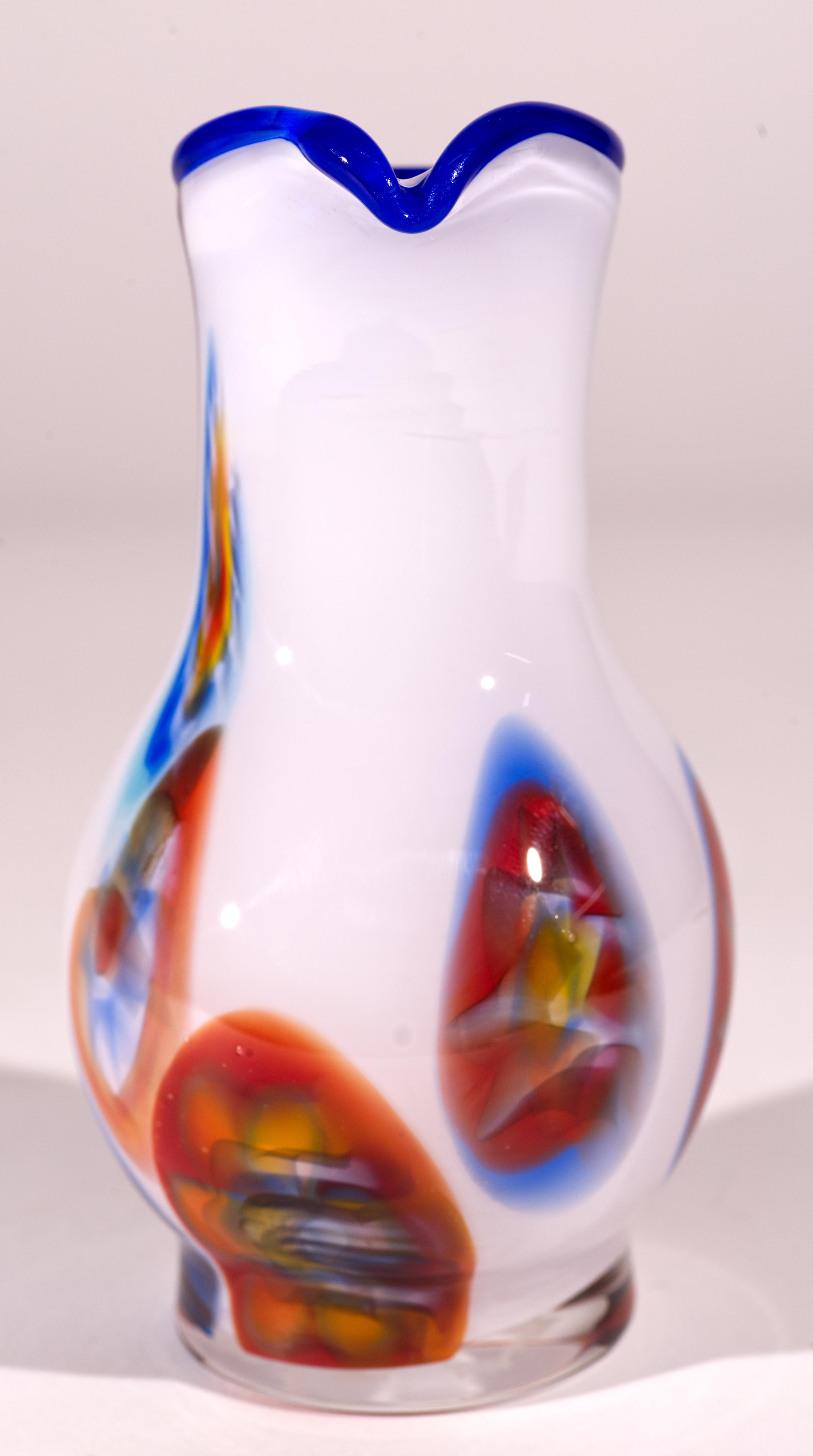 Fatto a mano Vaso Millefiori Otto Franek, Studio Art Glass americano in vendita