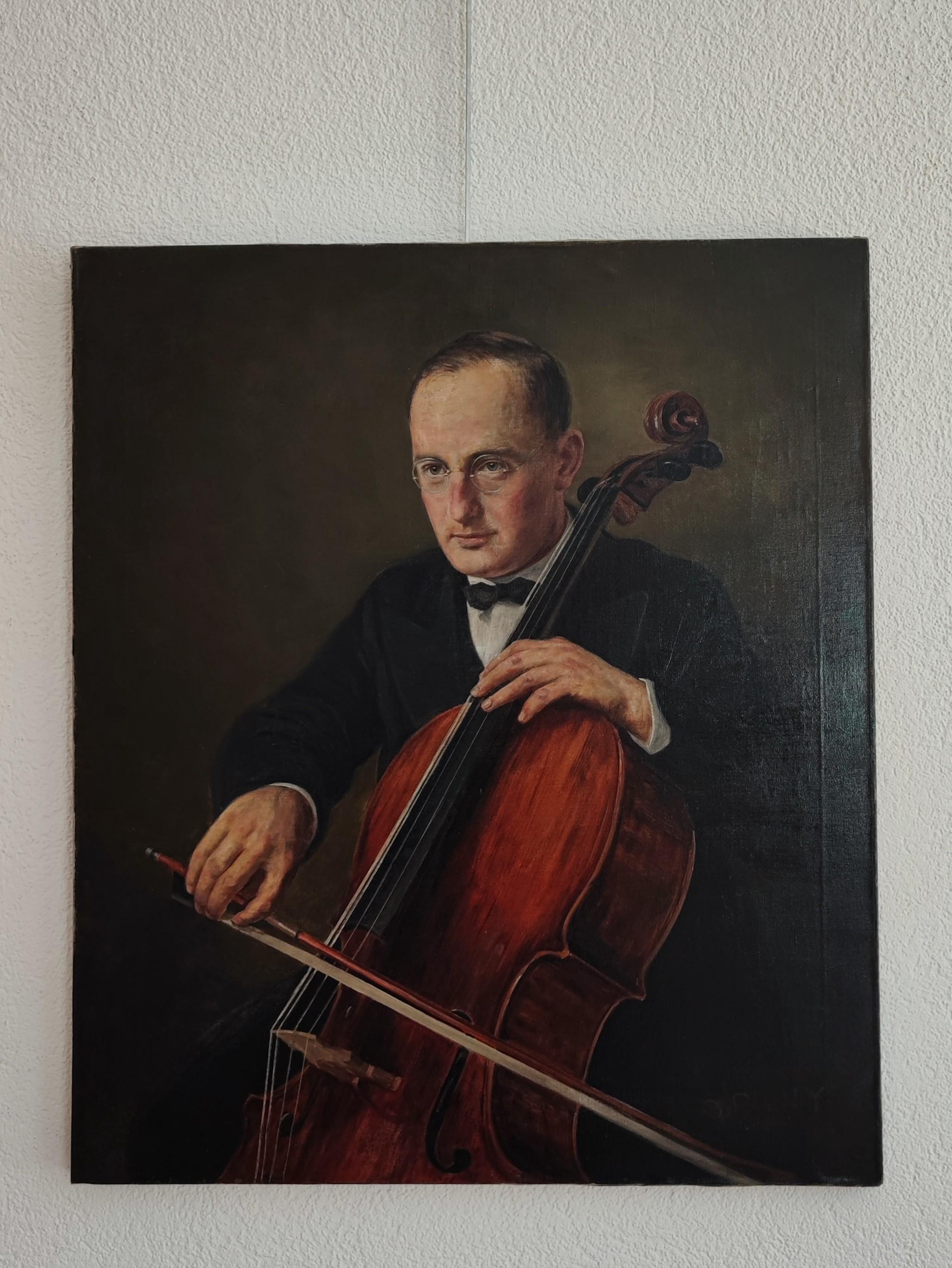 The cellist - Painting by Otto Franz PILNY