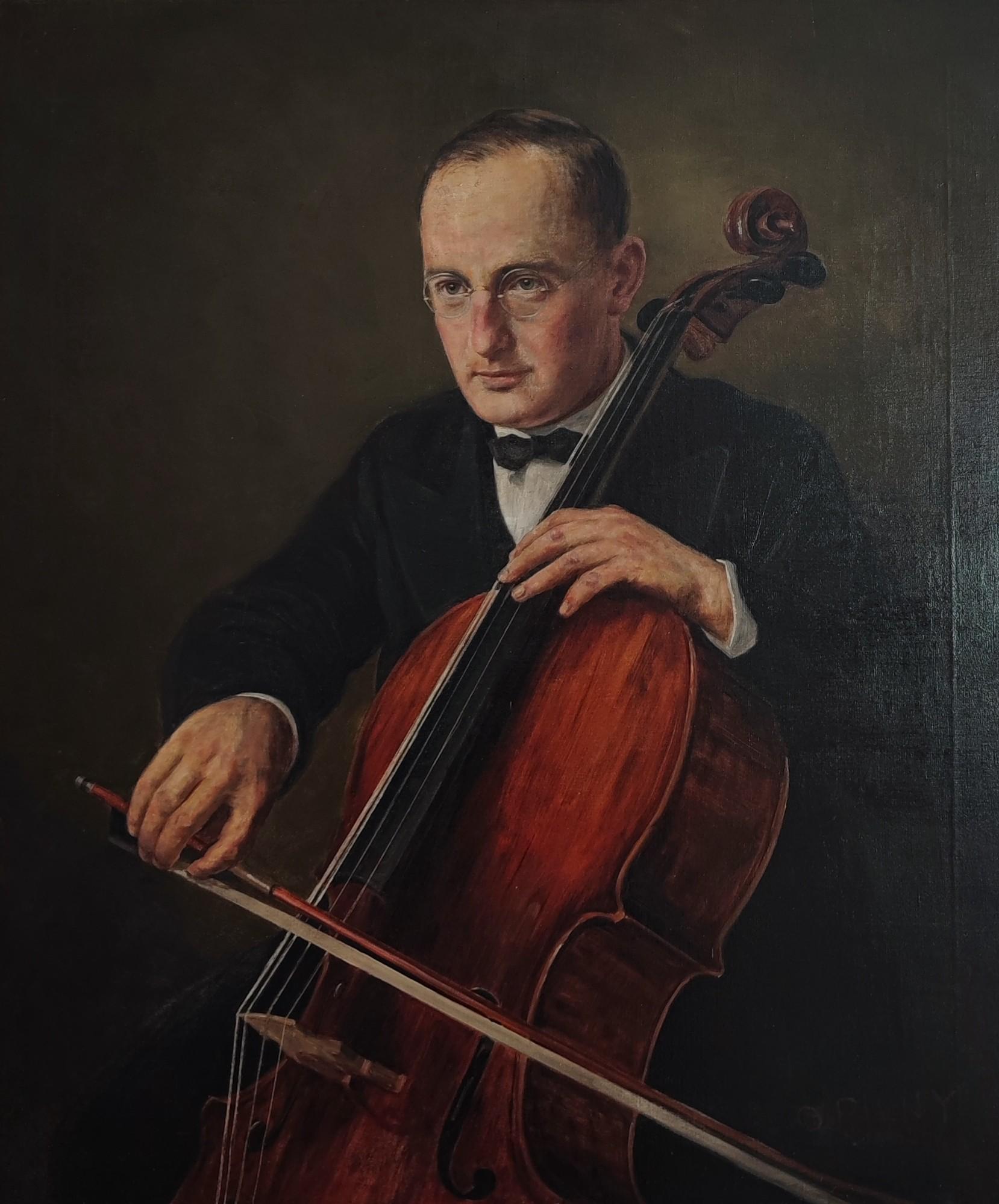 Otto Franz PILNY Portrait Painting - The cellist