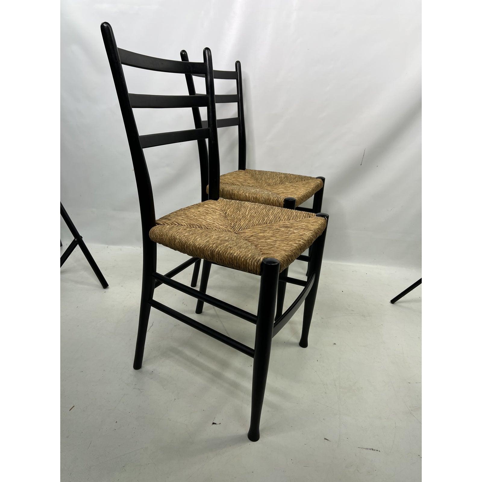 Otto Gerdau, Made in Italy, rush seat chairs - a pair.