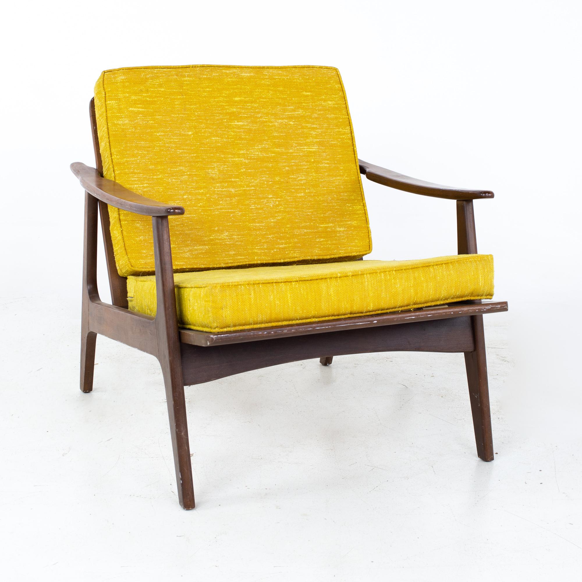Mid-Century Modern Otto Gerdau Mid Century Italian Walnut Lounge Chairs, a Pair