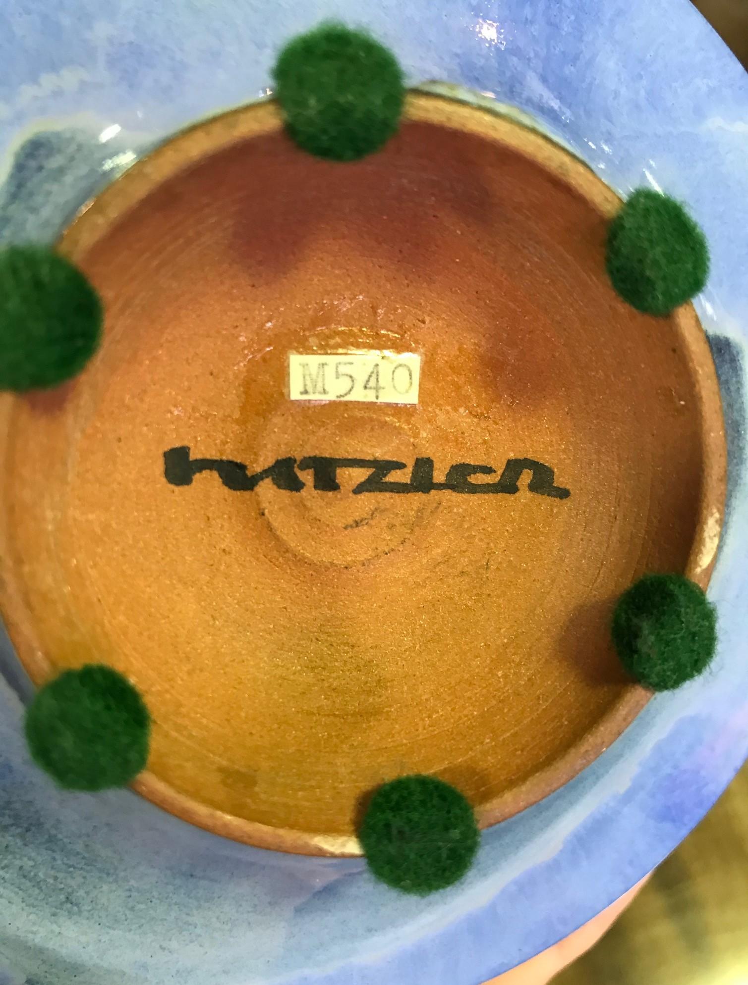 Otto & Gertrud Natzler Signed Mid-Century Modern Bowl with Original Label, 1962 1