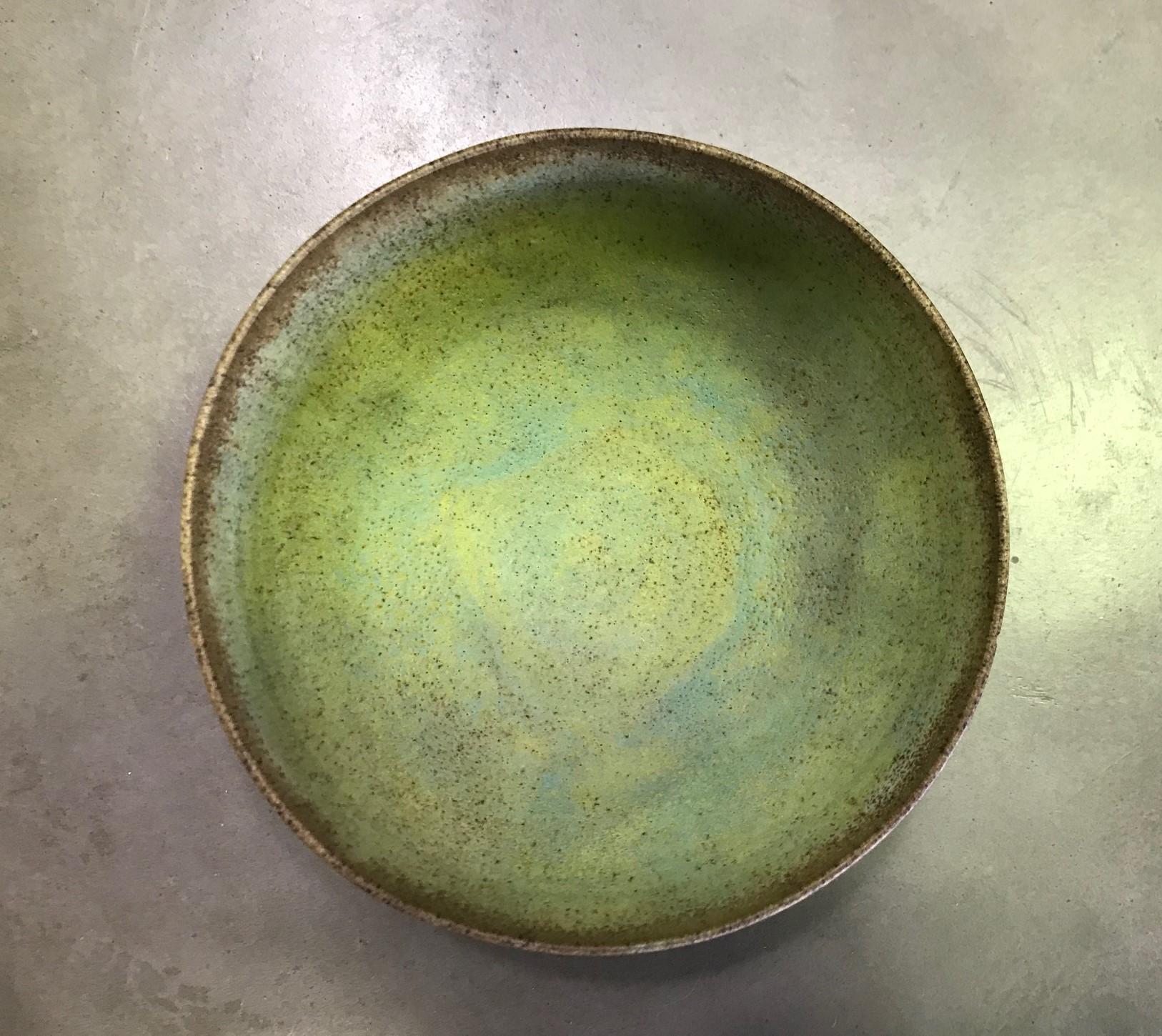 Mid-20th Century Otto & Gertrud Natzler Signed Volcanic Crater Glazed Midcentury Bowl, circa 1940