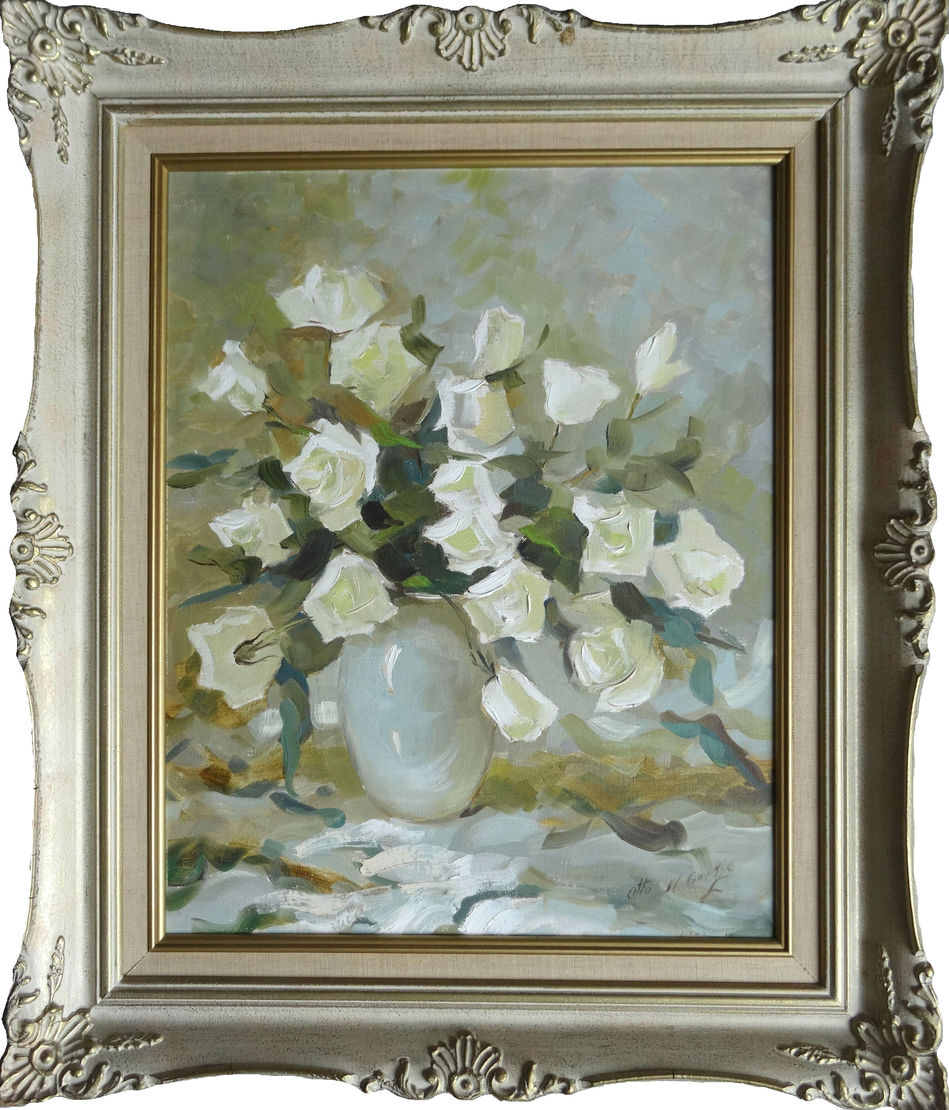 Otto Grebze  Still-Life - Roses. Cardboard, canvas, oil, 51x40 cm