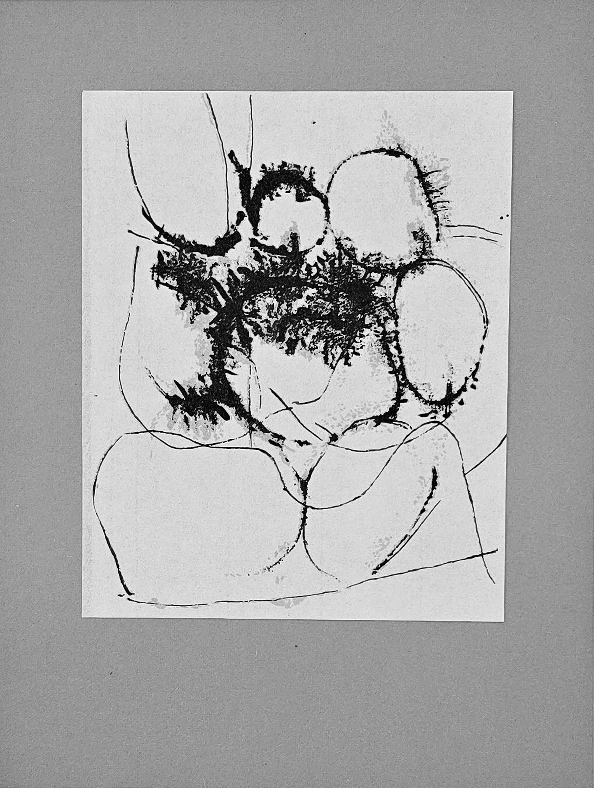 Otto Greis Print – Komposition ohne Titel V (gestische Abstraktion, lyrisch, Tachismus, ~35 % Rabatt)