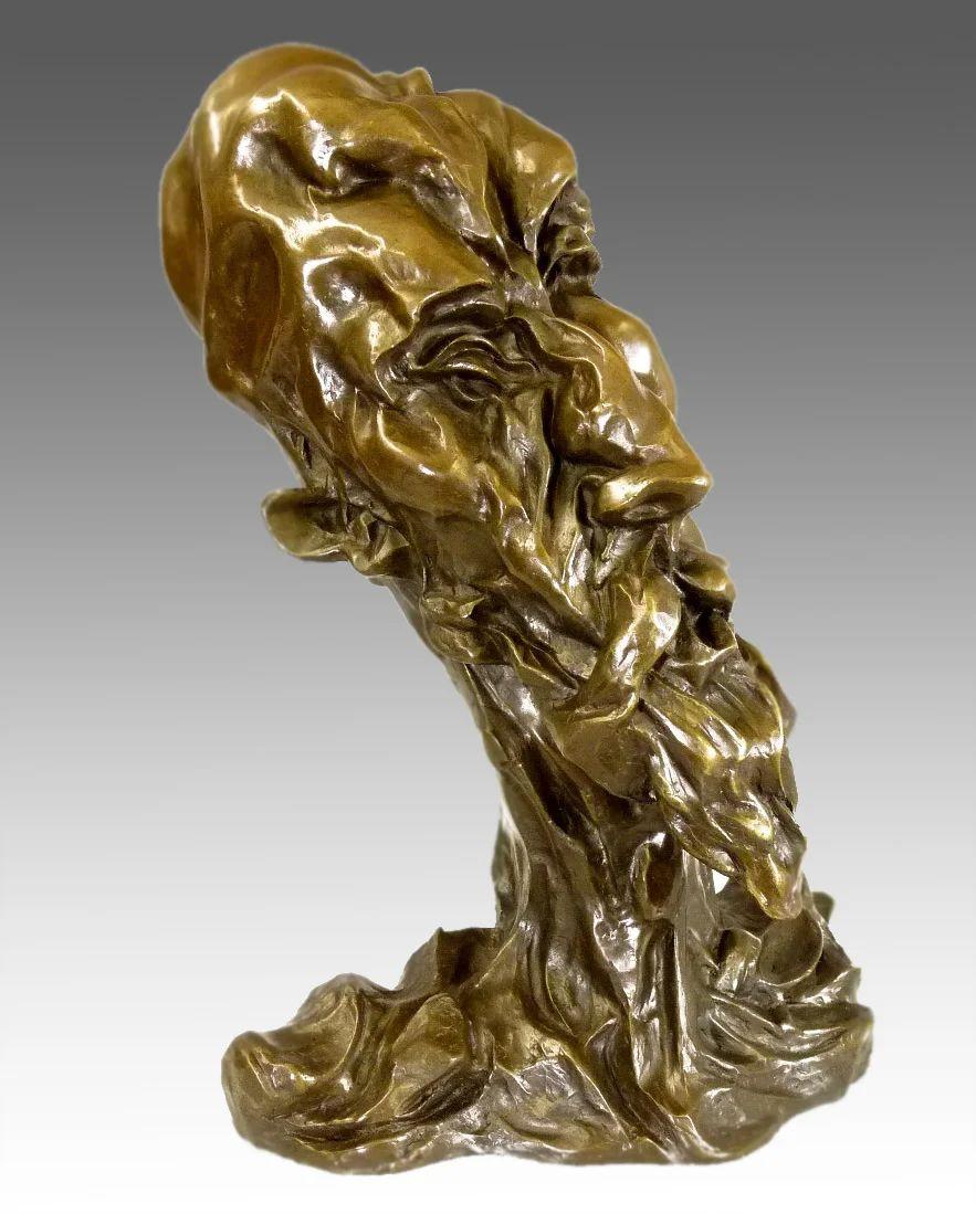 Otto Gutfreund – Don Quijote Face – Cubism Sculpture – Signed Bronze Bust In Good Condition For Sale In Saint-Ouen, FR