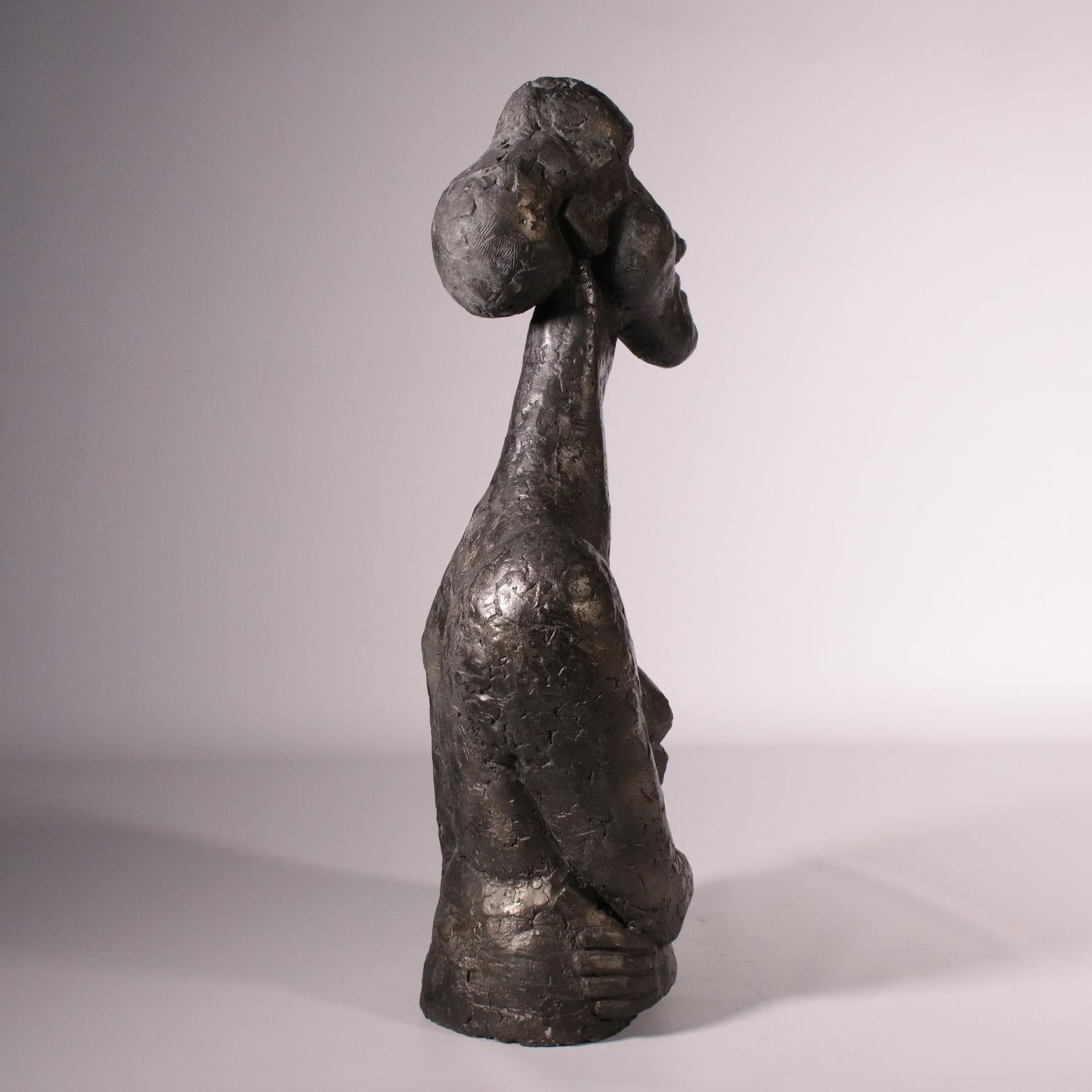 Otto Gutfreund, Clay Sculpture, 1910s. Female Bust 7