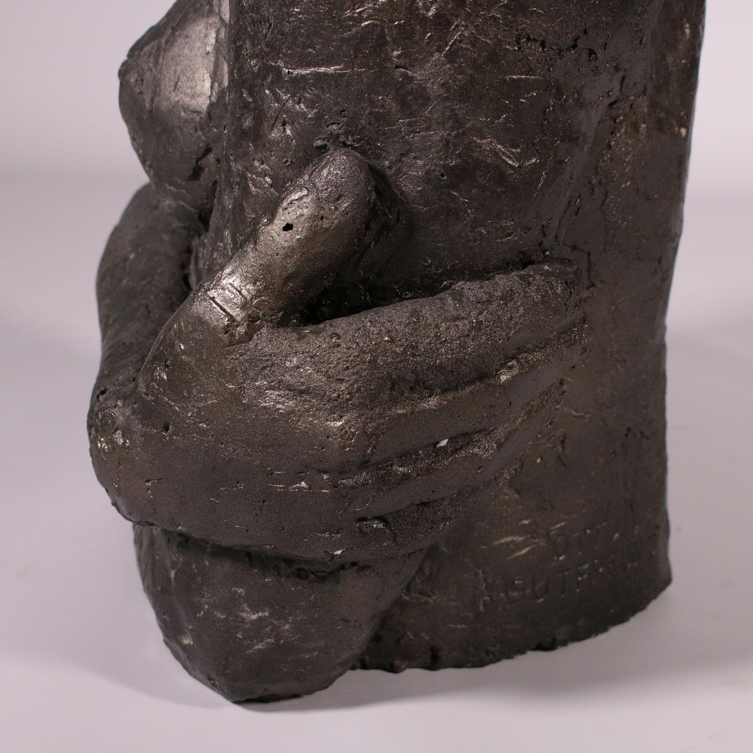 Otto Gutfreund, Clay Sculpture, 1910s. Female Bust 1