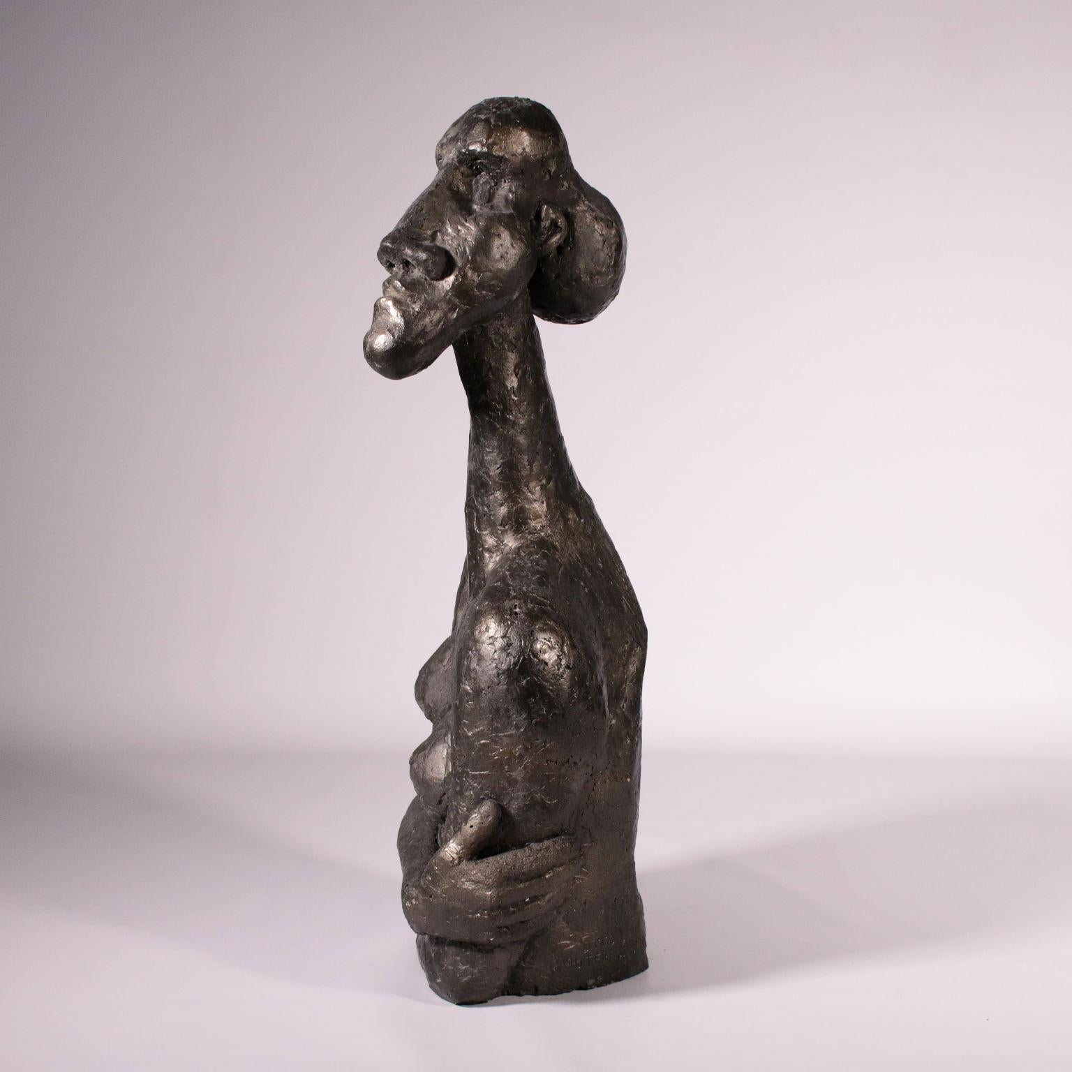 Otto Gutfreund, Clay Sculpture, 1910s. Female Bust 3