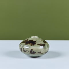 Vaso a bocciolo in ceramica smaltata verde Otto Heino