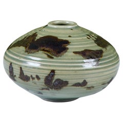 Vaso a bocciolo in ceramica smaltata verde Otto Heino