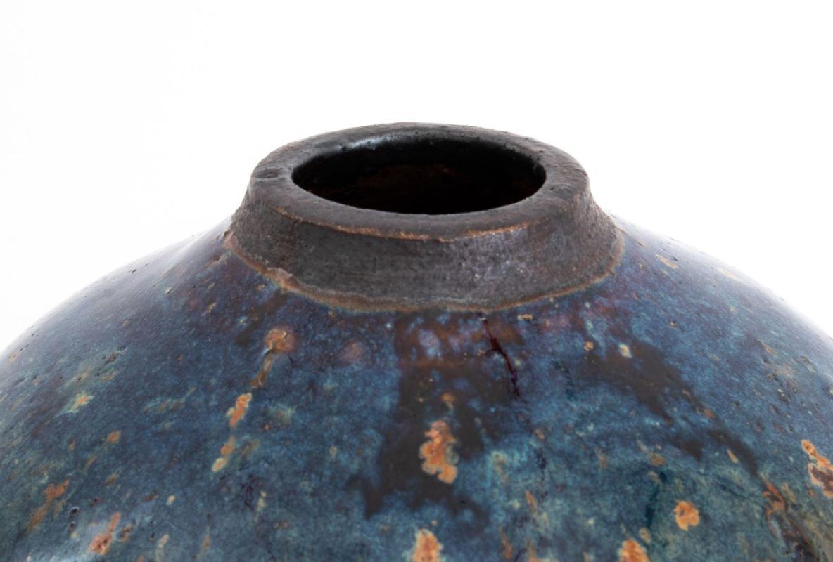 Smaltato Vaso ovale in gres di Otto Heino