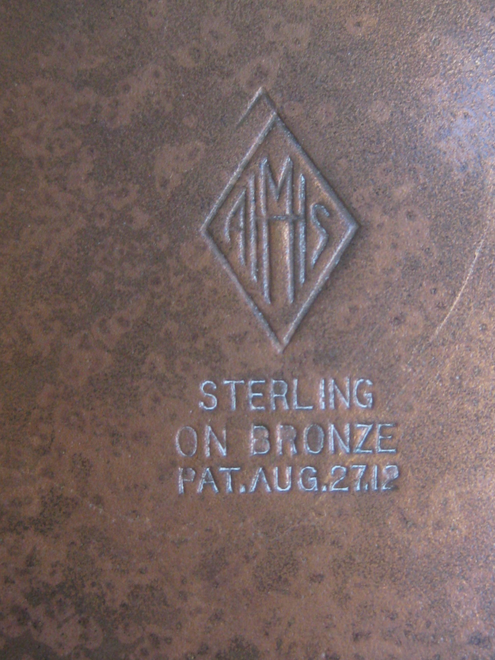 Aschenbecher-Set aus Sterling auf Bronze, Burroughs Advertising Detroit Nesting, Otto Heintz im Angebot 5