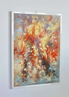 Otto Herter firma un dipinto ad olio di arte moderna astratta Germania, 1993