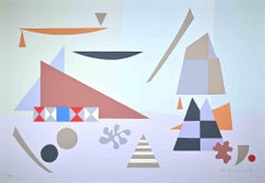 Composizione astratta - Serigrafia di Otto Hofmann - 1989