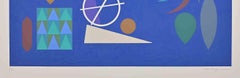Blaue Komposition – Raumteilerdruck von Otto Hofmann – 1989