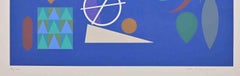 Blue Composition - Original Screen Print by Otto Hofmann - 1989