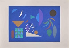 Blue Composition - Screen Print by Otto Hofmann - 1989