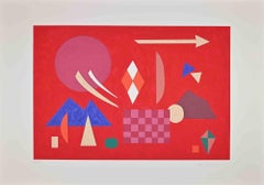 Red Composition - Original Screen Print by Otto Hofmann - 1989