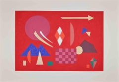 Vintage Red Composition -  Print by Otto Hofmann - 1989