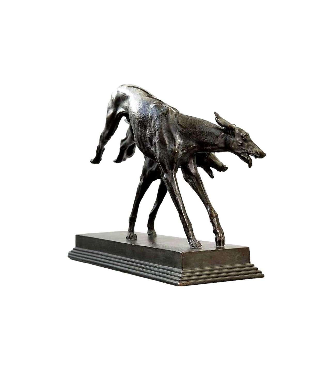Otto Hofner - (1879-1946)+ Bronzeguss, Windhundrennen im Angebot 1