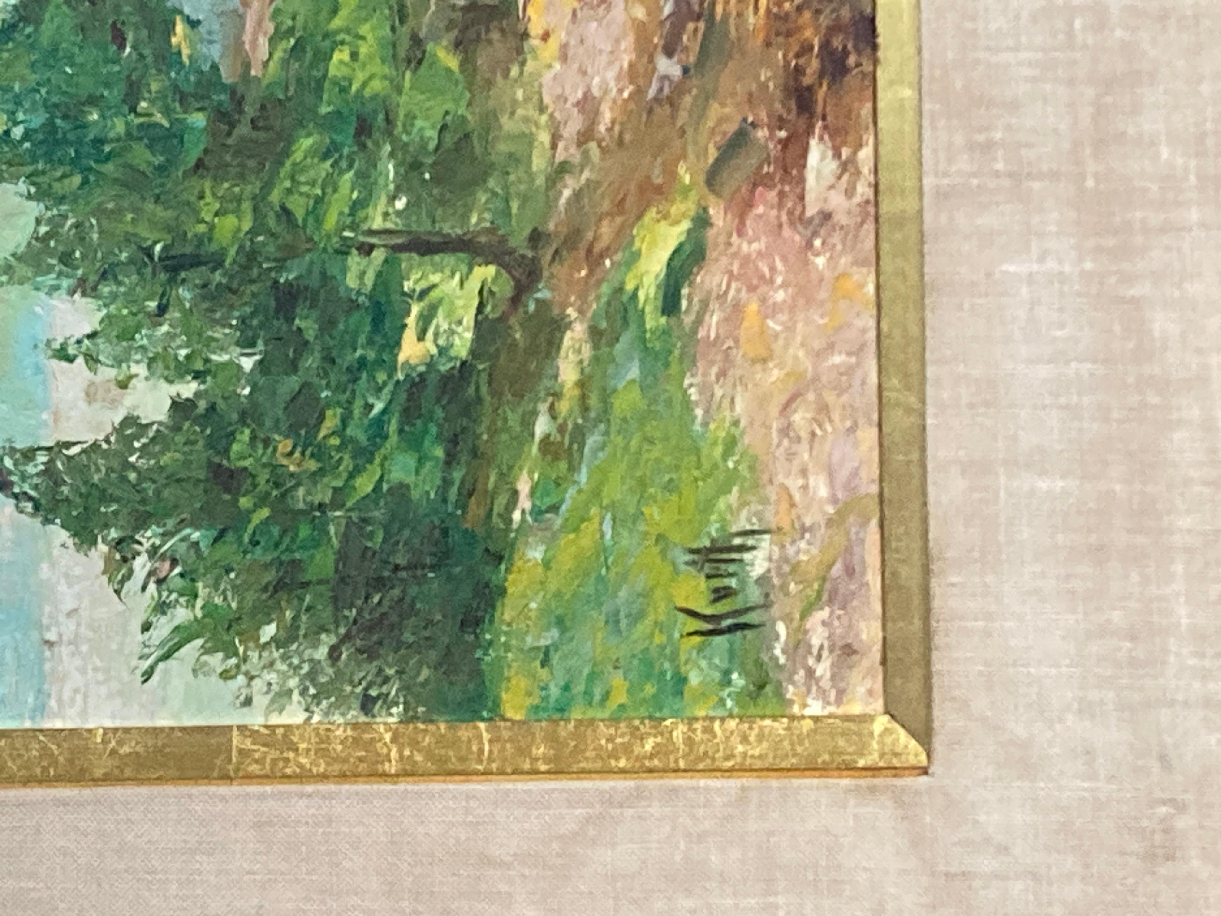OTTO J. KURTH Original Ölgemälde auf Karton . In gutem Zustand Mattierung hat einige Flecken. Rahmen misst 28x24