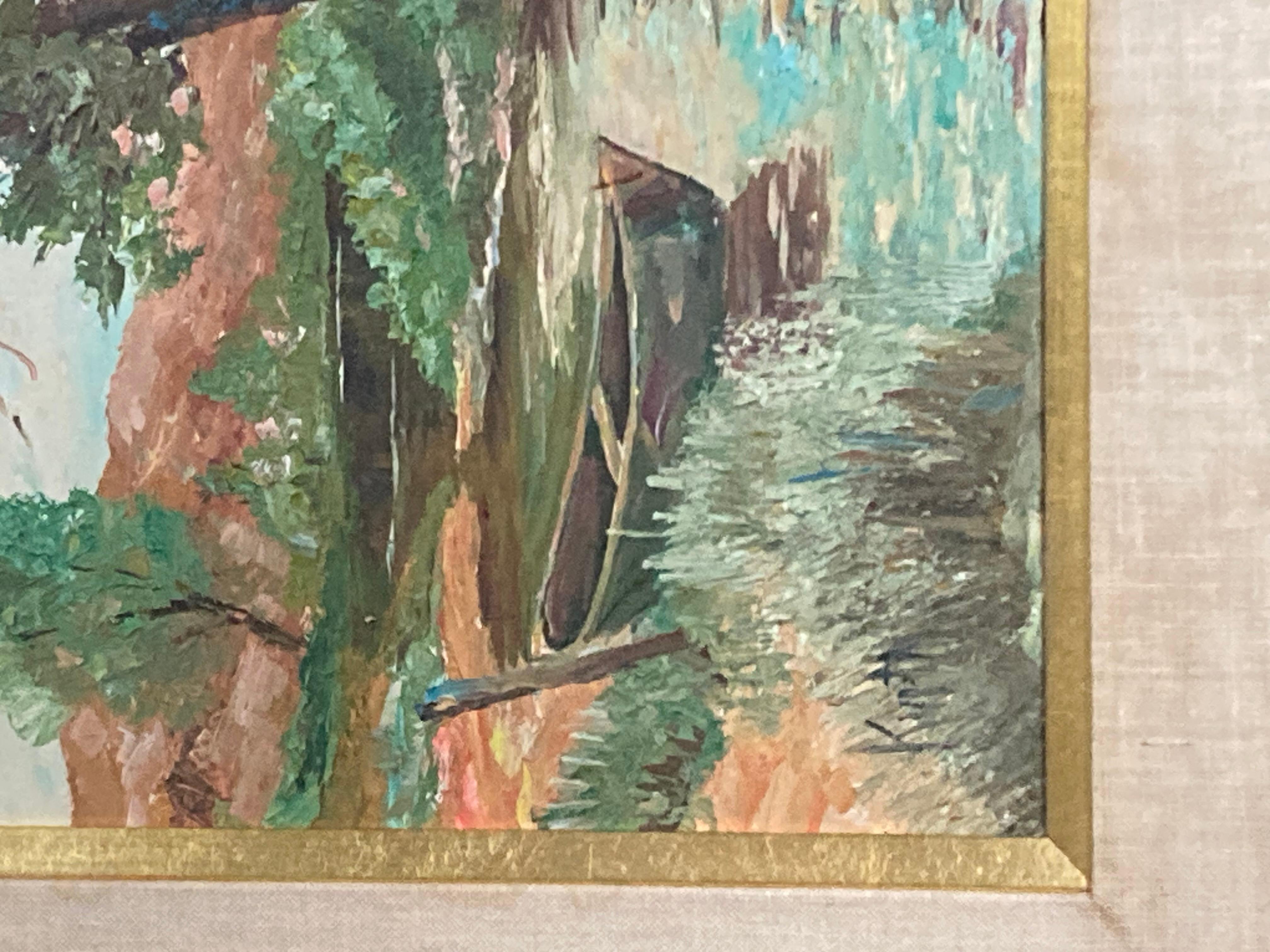 OTTO J. KURTH Original Ölgemälde auf Karton . In gutem Zustand Mattierung hat einige Flecken. Rahmen misst 28x24