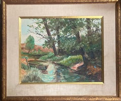 Vintage “Woods scene with boat”