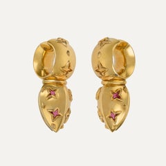 Otto Jakob 18kt Yellow Gold Raspberry Pink Tourmaline Dangle Earrings