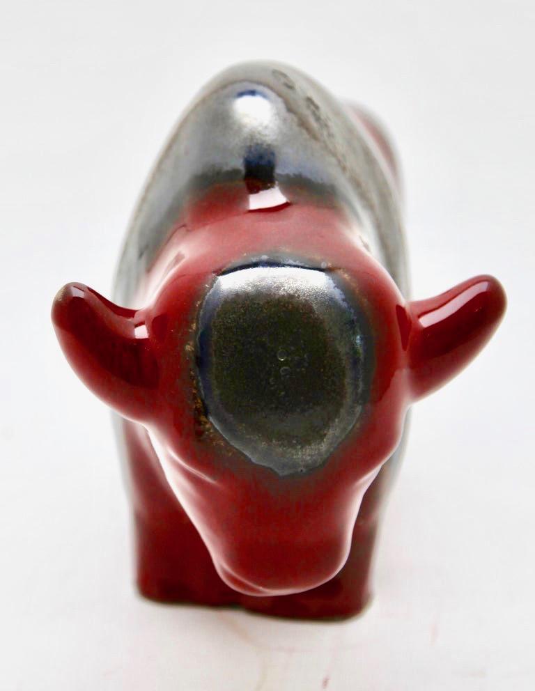 Dramatic piece of German 20th century ceramics inspired by natur.:

Red buffalo by Otto Keramiek
Ceramic buffalo figurine by Otto Gerharz (former director at Ruscha) from design thought to be by Tschoerner. It’s an icon of midcentury interior