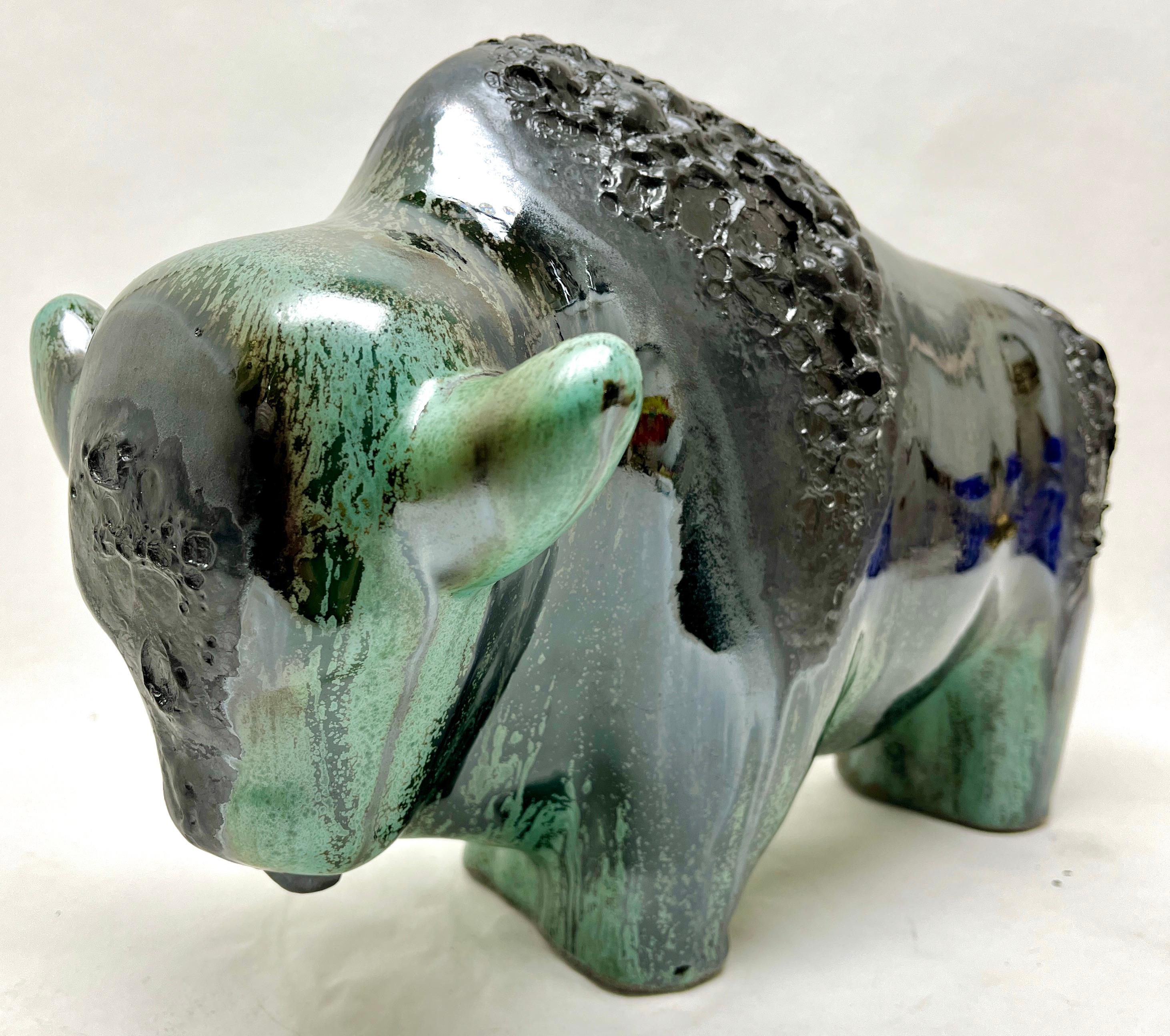 Mid-Century Modern Otto Keramiek Buffalo Figurine by Otto Gerharz For Sale