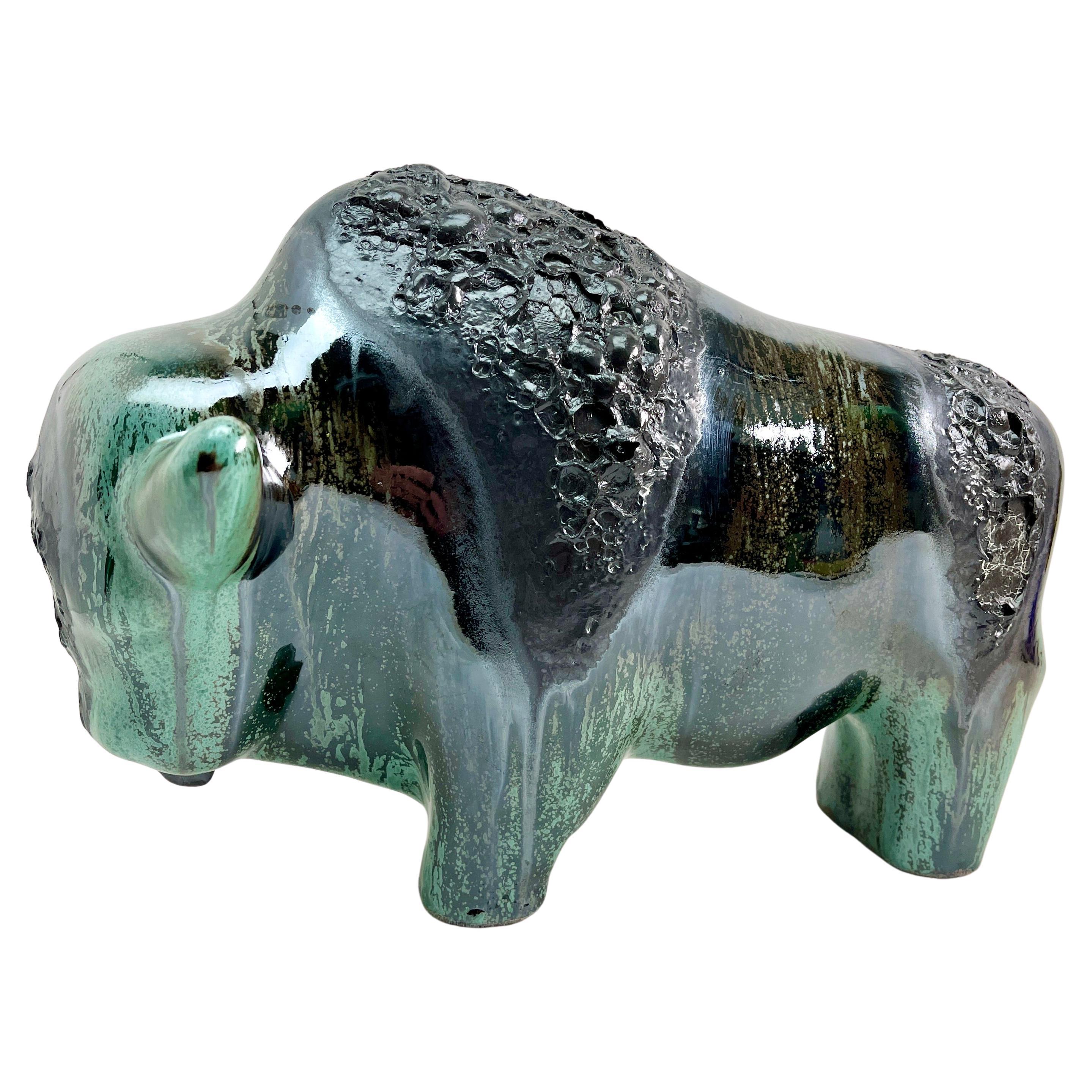 Otto Keramiek Buffalo Figurine by Otto Gerharz For Sale