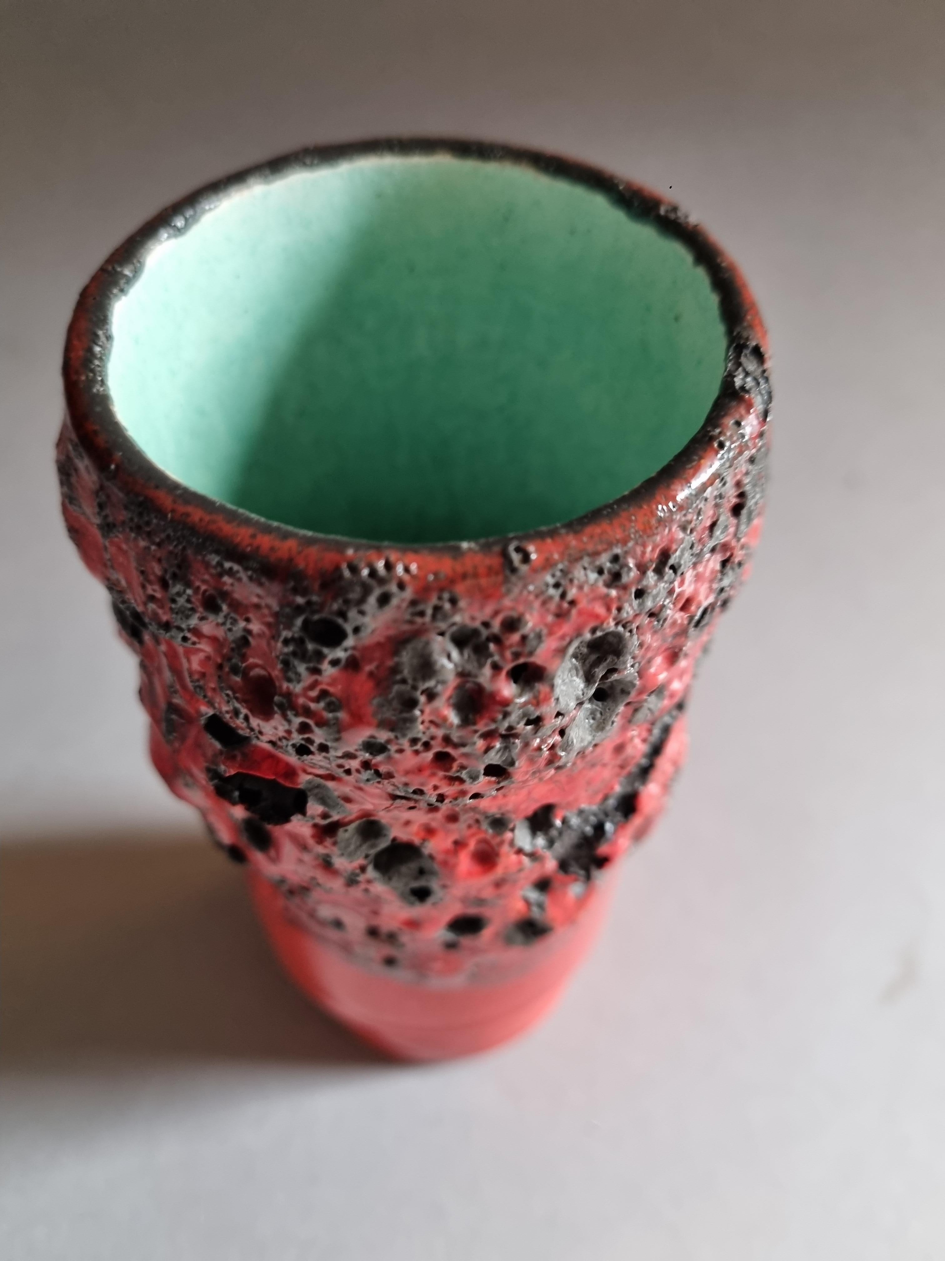 Scandinavian Modern Otto Keramik Red fat lava Glatze WGP Ceramic 60ies For Sale