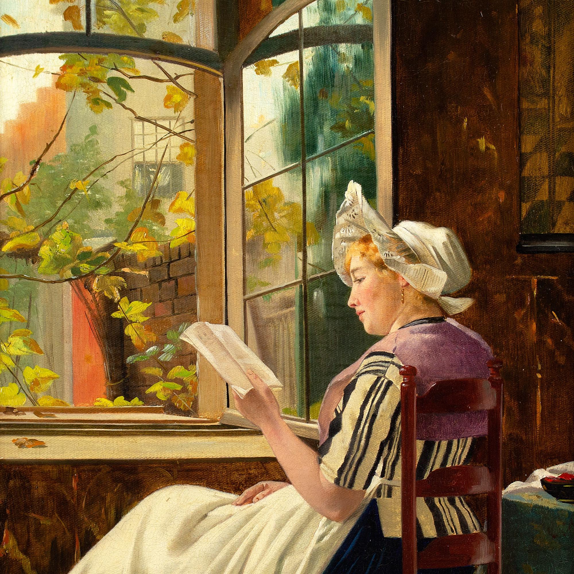 Otto Kirberg, Reading By The Window, Oil Painting 5