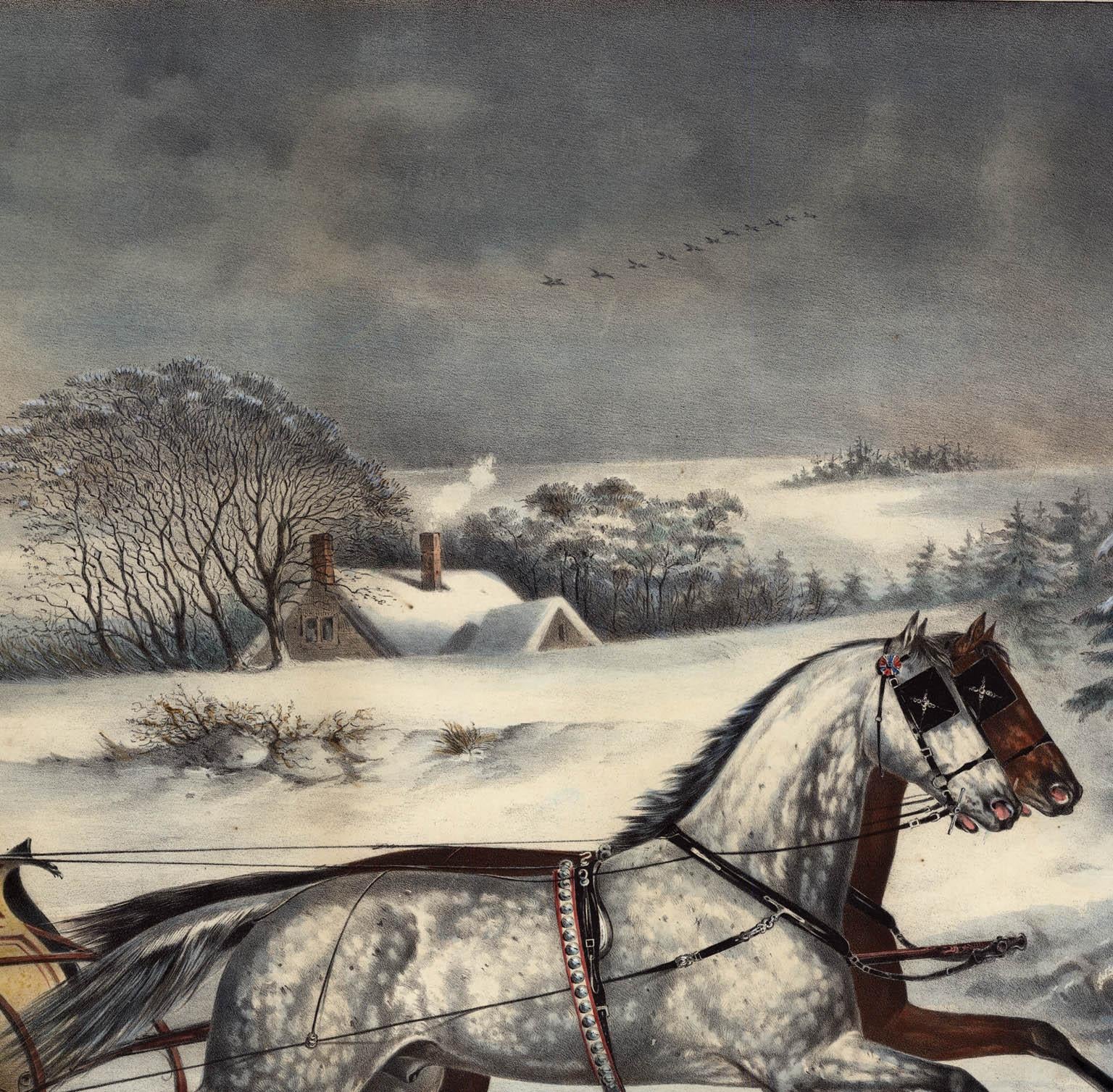 The Road, - Winter.   - American Realist Print by Otto Knirsch