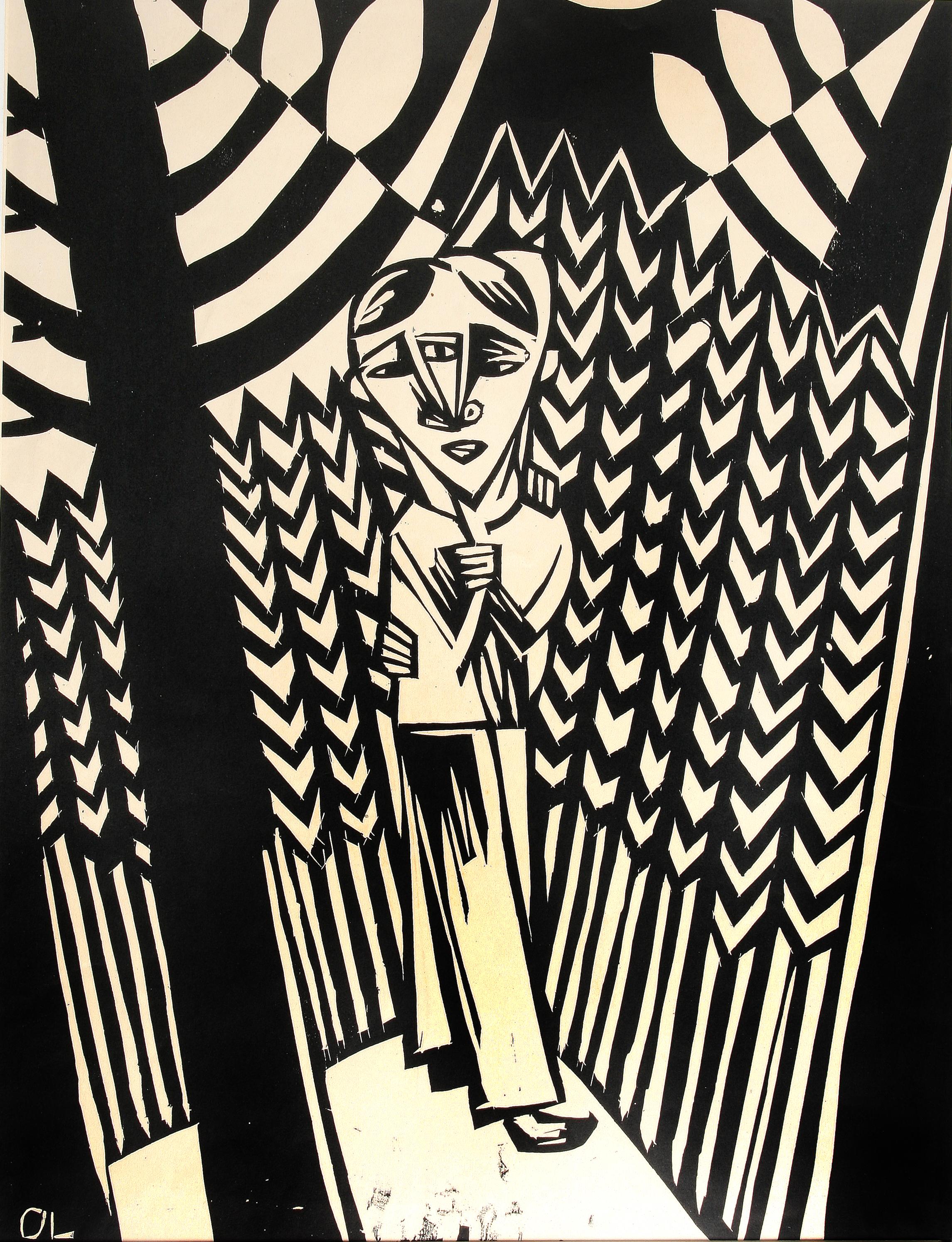 Otto Lange b.1879 Figurative Print - Tanzpaar unter Bäumen