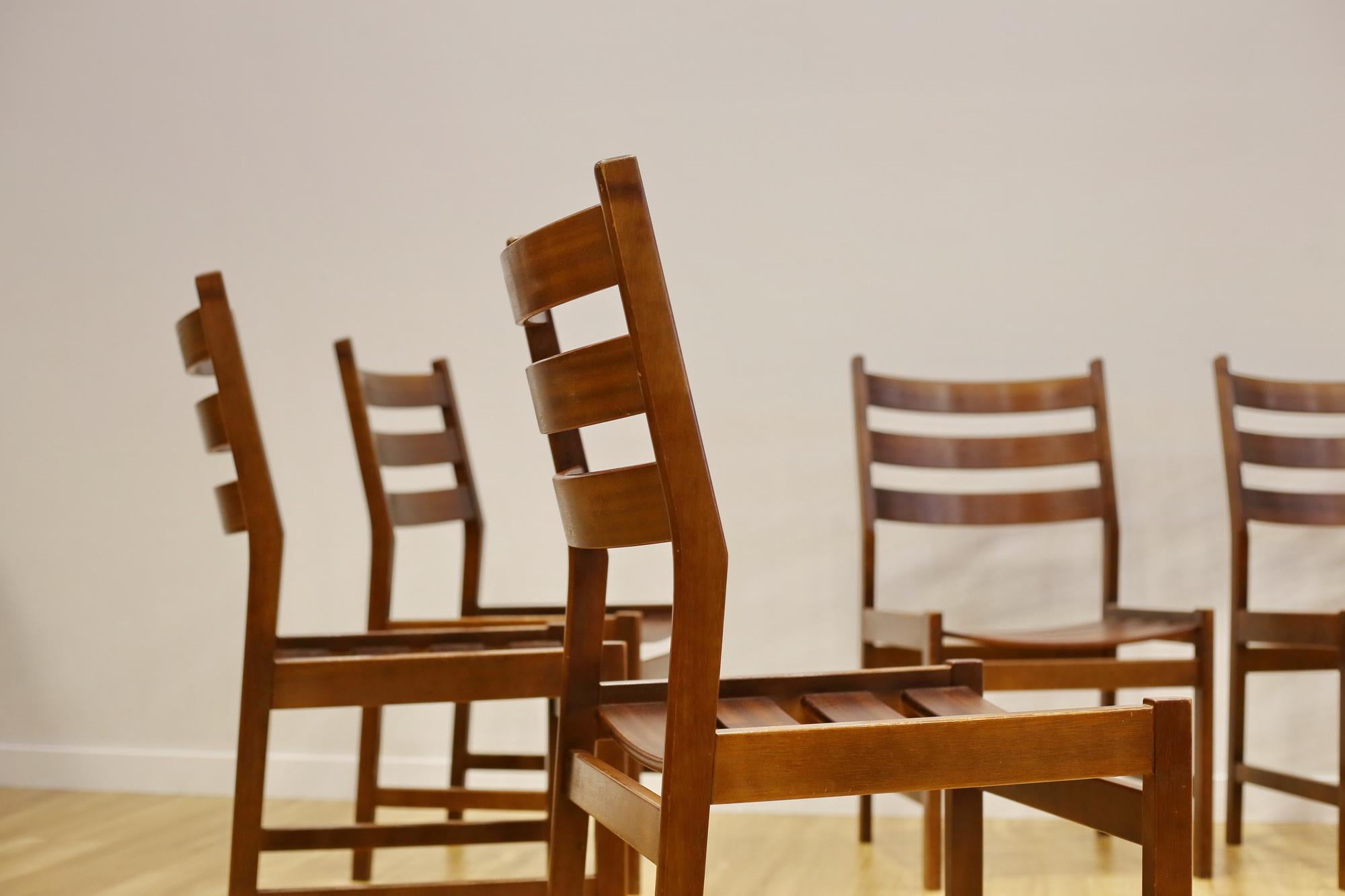 'OTTO LARSEN' Dining Chair Set 6. For Sale 3