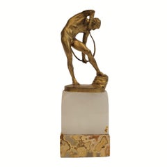 Grand Tour sculpture “Archer”, Otto Lessing, gilt bronze and onyx, Germany