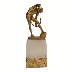 Grand Tour sculpture “Archer”, Otto Lessing, gilt bronze and onyx, Germany
