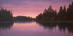 „Große schwedische Seenlandschaft bei Sonnenuntergang“ von Otto Lindberg