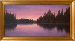„Große schwedische Seenlandschaft bei Sonnenuntergang“ von Otto Lindberg