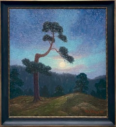 'Pine in the Moonlight' by Otto Lindberg, oil on canvas